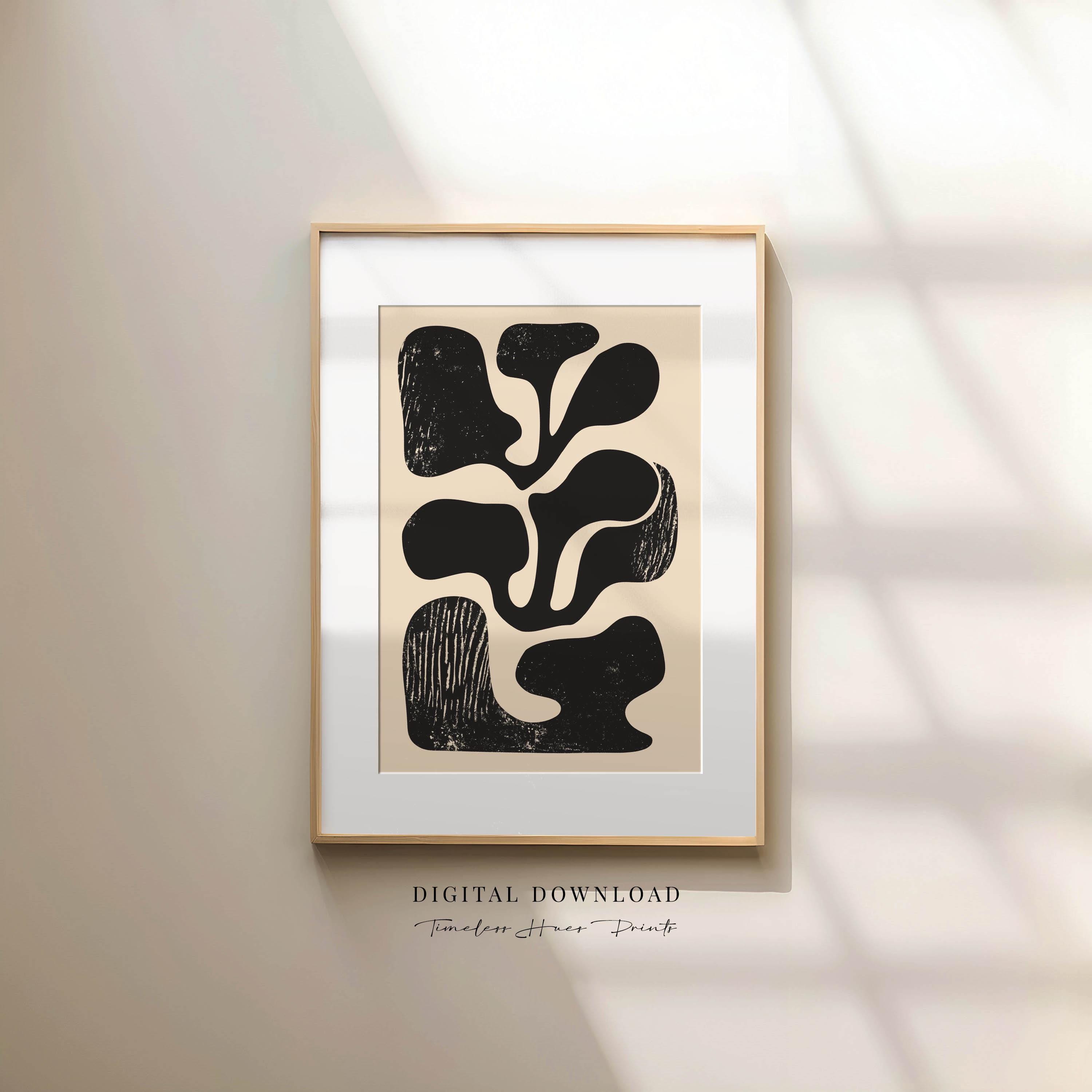 Nordic Abstract Shapes Art Print, Japandi Wabi Sabi Decor (digital