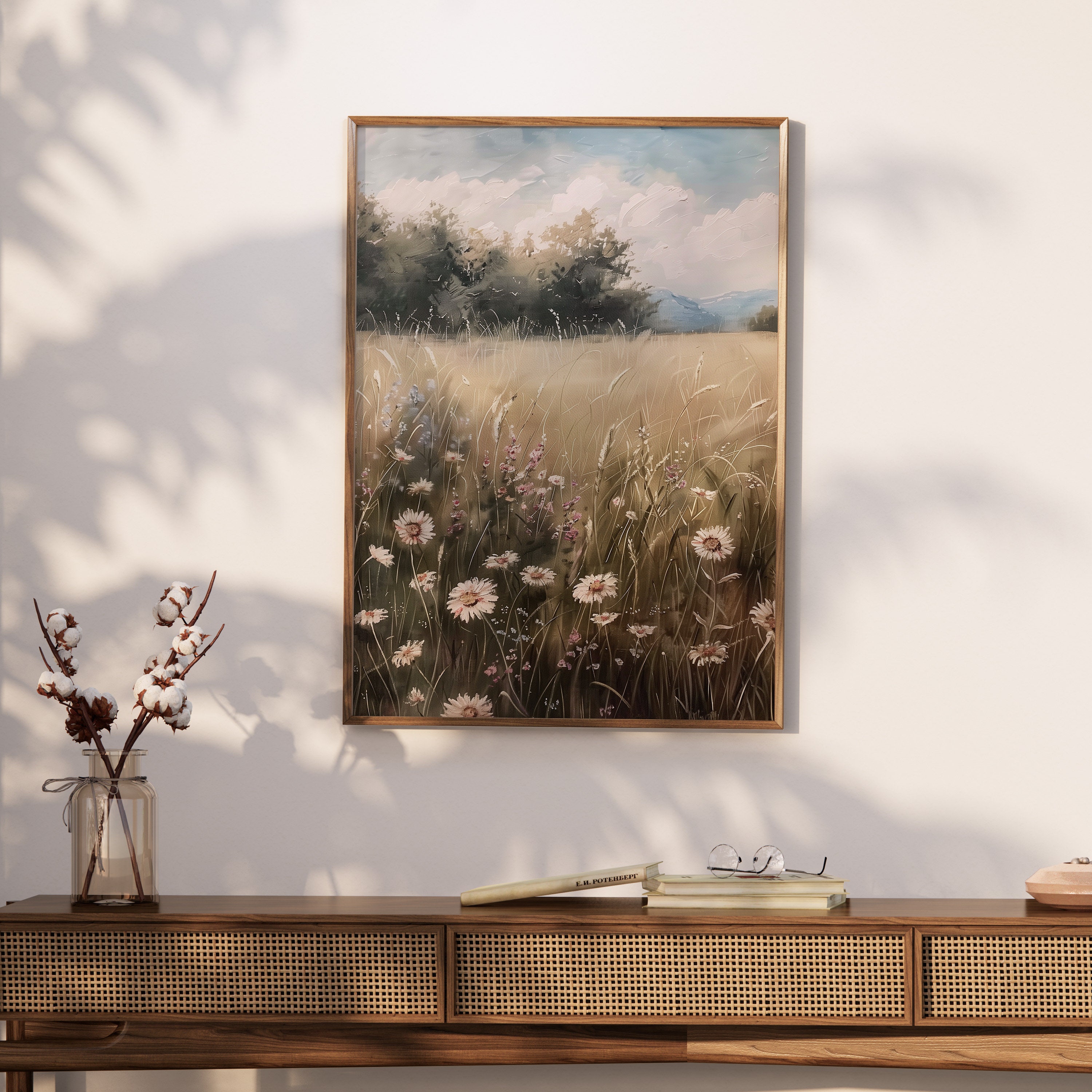 野花の油絵、素朴な風景画（デジタルダウンロード） - Etsy 日本