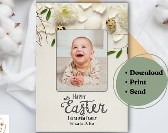 Personalized Easter Photo Card | Customizable Digital Download | Printable Easter Gift