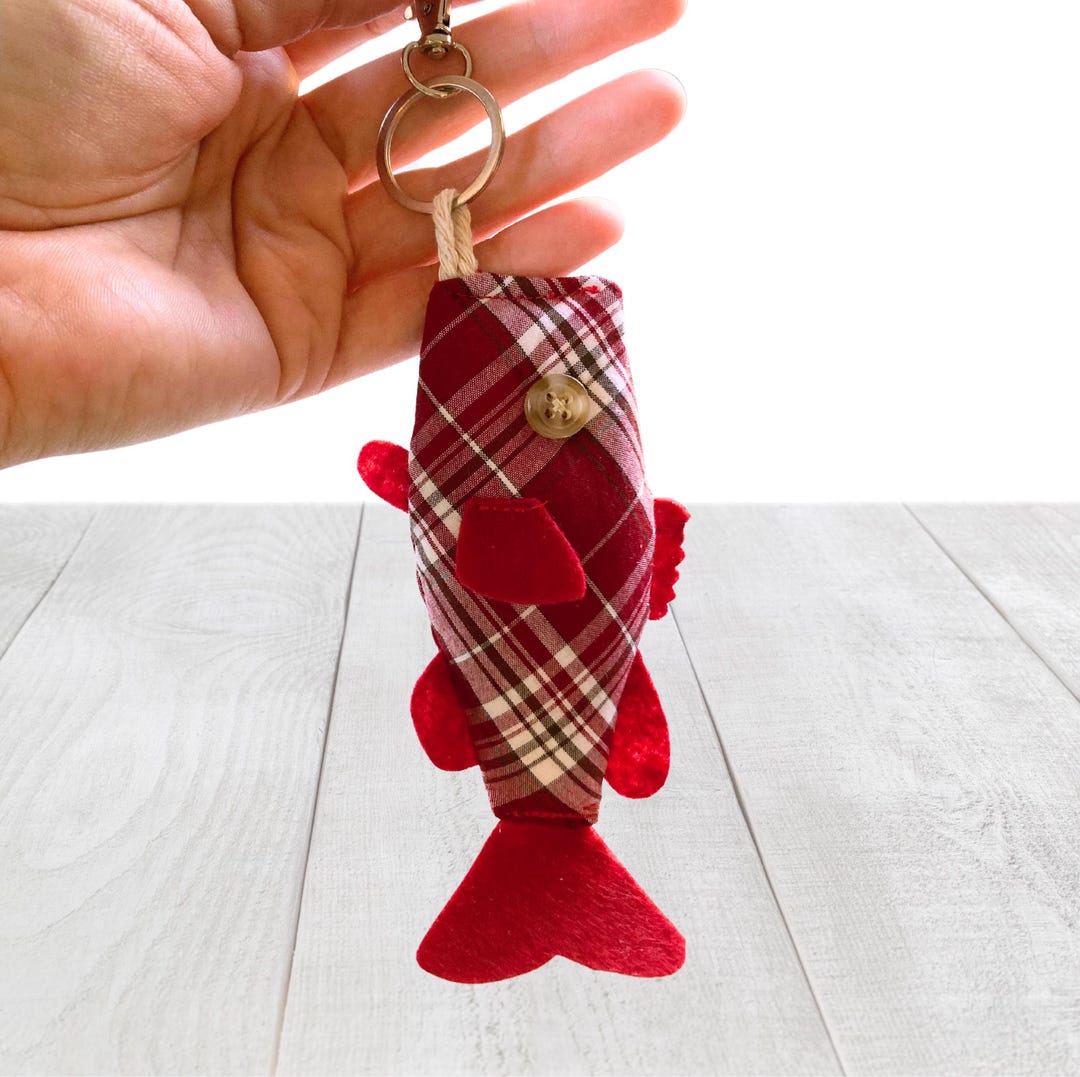 Memory Bass Fish Keychain Made From a Loved One’s Clothes or Ties - Etsy