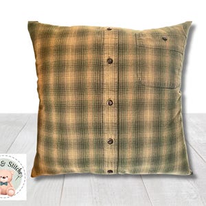 Memory Pillow 16” Handmade from a Loved One’s Clothes with Personalized Heart Patch Option