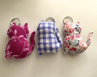 Memory Cat Keychain Handmade from a Loved One’s Clothes or Ties