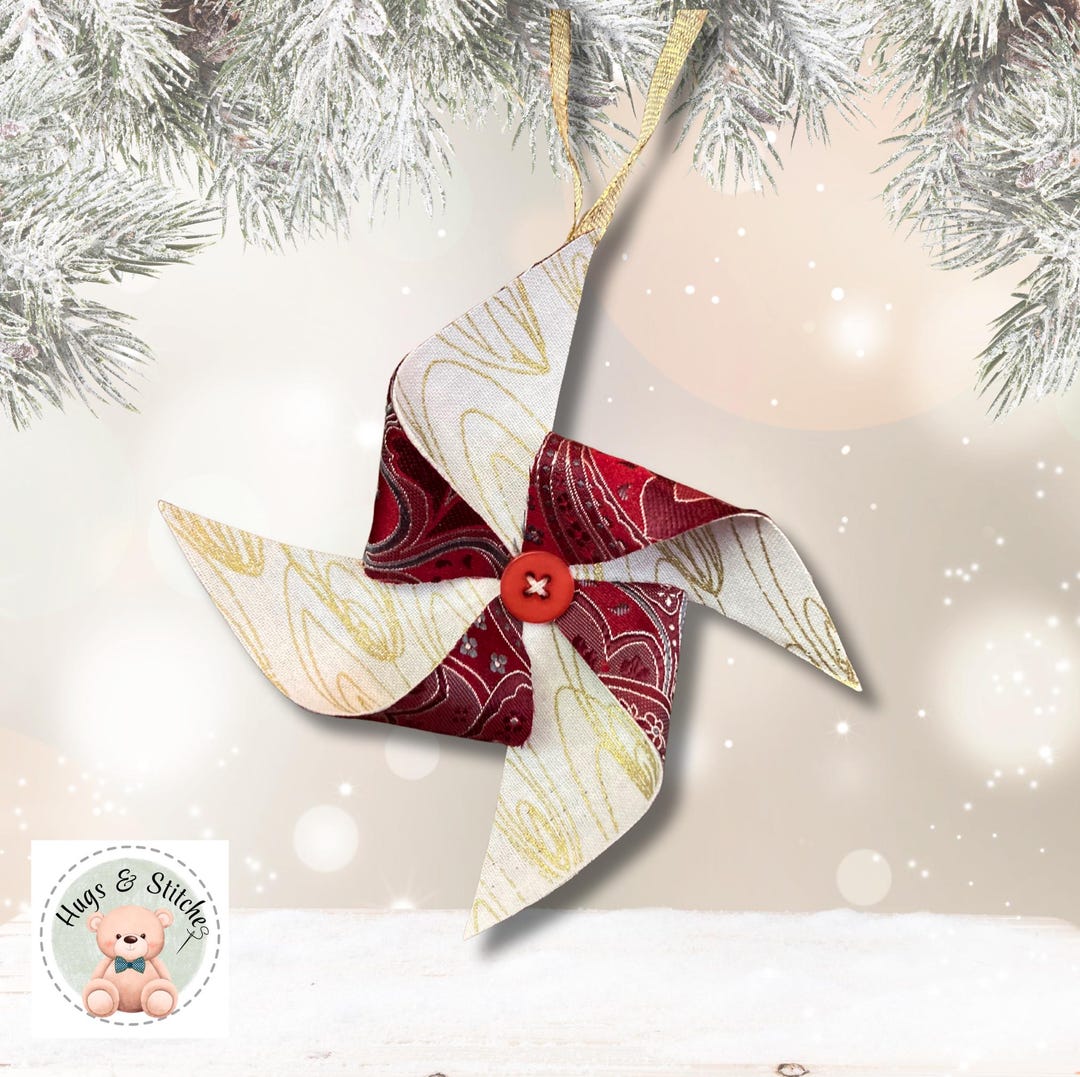 Memory Christmas Ornament Pinwheel From a Loved One’s Clothes - Etsy