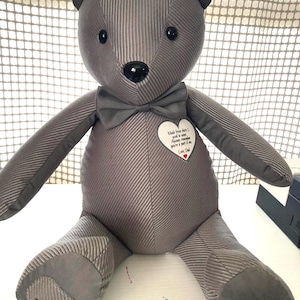 Classic Memory Bear Custom Handmade from Your Loved One's Clothes