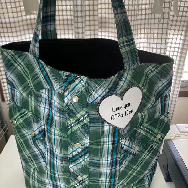 Memory Tote Bag Handmade from a Loved One’s Clothes