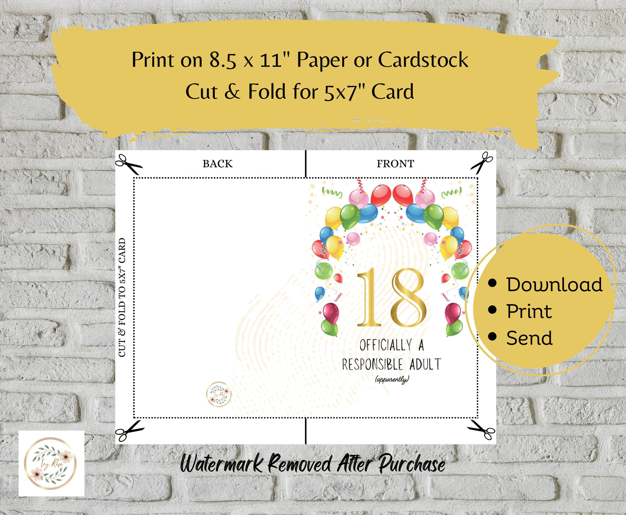 Printable Funny 18th Birthday Card Print Humorous Birthday Card - Etsy