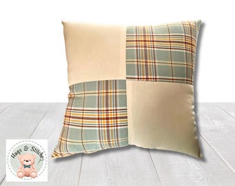 Memory Pillow 12” Handmade from a Loved One’s Clothes with Personalized Heart Patch Option