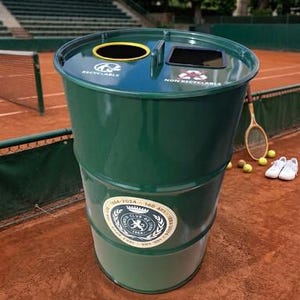 Poubelle Tri sélectif double flux - entièrement personnalisable logo&couleur valorisant votre Marque -intérieur et extérieur