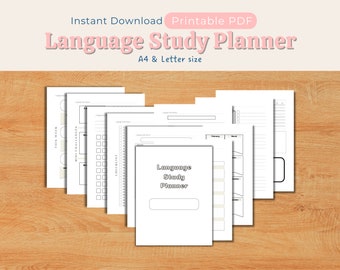 Language Study Planner | Language Learning Notebook Printables | Instant Download