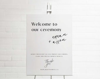 Intimate Wedding Welcome Sign Template, Editable Modern Wedding Welcome Sign, Printable Poster, Instant Download, FL005