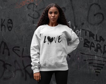 Urban Chic Love Graffiti Sweatshirt Femme Amoureux de la mode street style