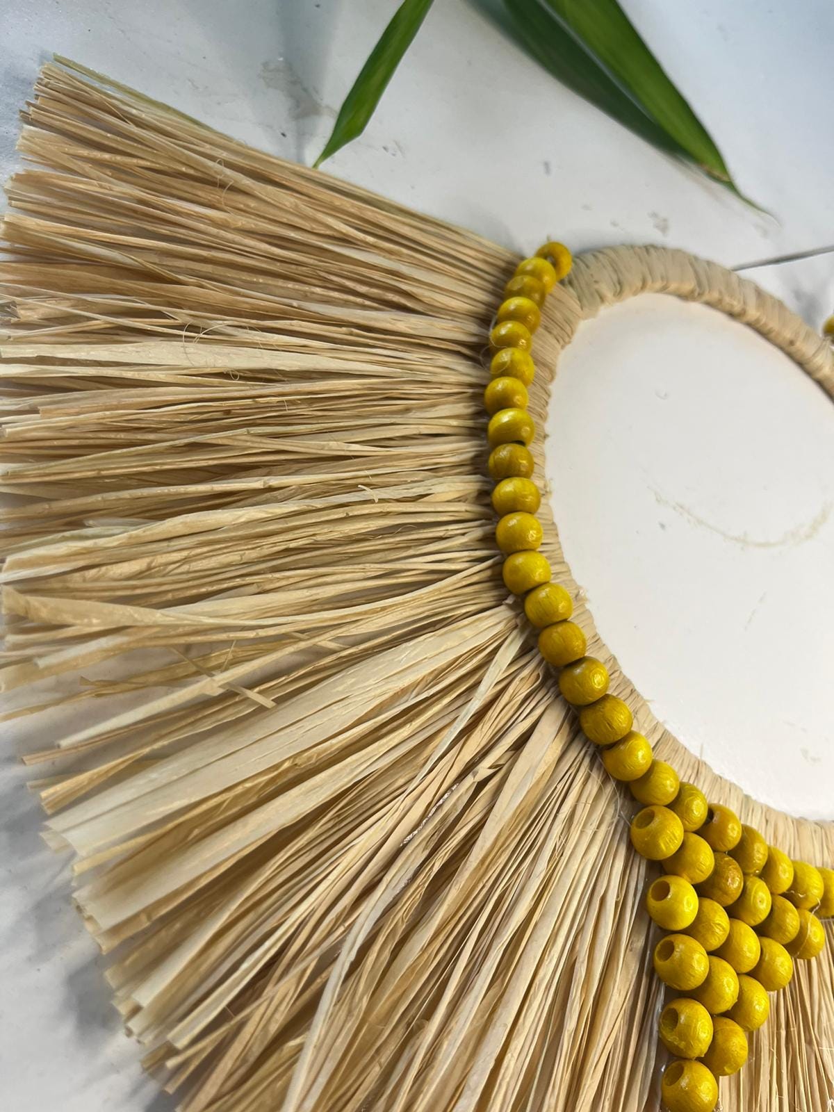 Raffia Wall Decor Raffia Bead Decor Raffia Round Wall Decor Natural ...