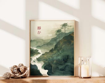 Sage Green Watercolor Japandi Calming Wall Art Instant Download Print Art Living Room Decor Painting Minimalist Wabi Sabi Wall Art Prints
