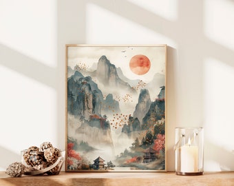 Aesthetic Sage Green Japandi Wall Art Instant Download Print Art Living Room Decor Painting Minimalist Wabi Sabi Bestselling Wall Art Prints