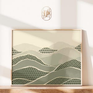 Aesthetic Sage Green Gold Japandi Wall Art Instant Download Print Art Living Room Decor Painting Minimalist Wabi Sabi Bestselling Wall Art