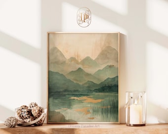 Aesthetic Sage Green Japandi Wall Art Instant Download Print Art Living Room Decor Painting Minimalist Wabi Sabi Bestselling Wall Art Prints
