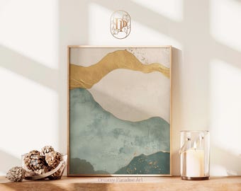 Abstract Wabi Sabi Wall Art Earth Tone Japandi Wall Art Printables Living Room Decor Japandi Minimalist Kintsugi Gold Best Selling Wall Art