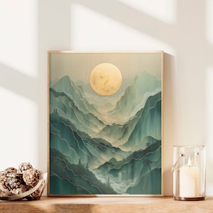 Aesthetic Sage Green Japandi Wall Art Instant Download Print Art Living Room Decor Painting Minimalist Wabi Sabi Bestselling Wall Art Prints