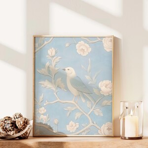 Chinoiserie Japandi Wall Art Coquette Room Decor Wall Art French Toile Vintage Floral Print Digital Download Wall Decor Japanese Art Print