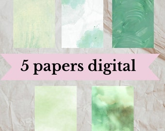 5 Digital Papers. Scrapbooking pages. Printable background scrapbooking sheets.