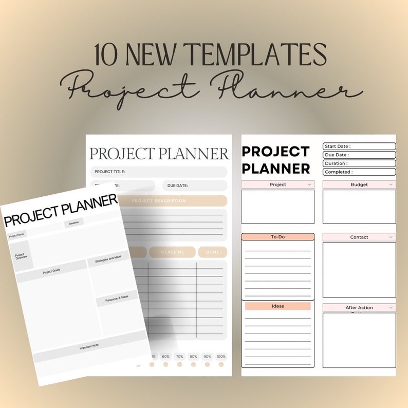 10 Project Planner Printable, Productivity Planner Pages, Task Tracker ...