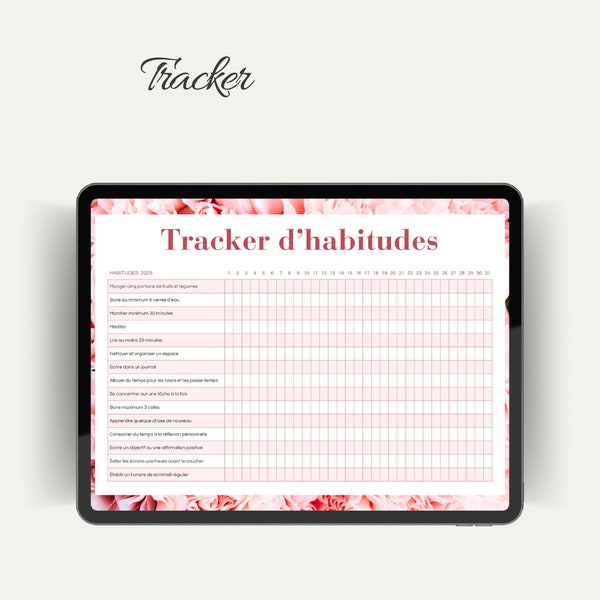 Daily Habit Tracker Digital, Daily Routine Preset, Monthly Routine Checklist, A4/Letter, Landscape, Printable and Fillable, Instant Download