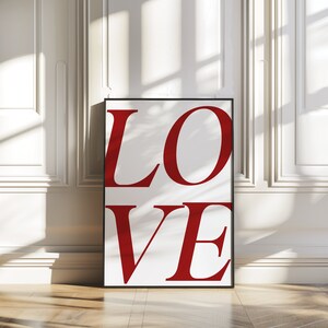 Big Love Wall Art, Retro Wall Art, Cool Wall Art, Digital Art, Digital Wall Art, Valentines Day, Love Quote, Love Art, Love Wall Art, Trendy