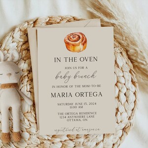 Bun in the Oven Baby Shower Invitation, Baby Shower Invite, Digital ...