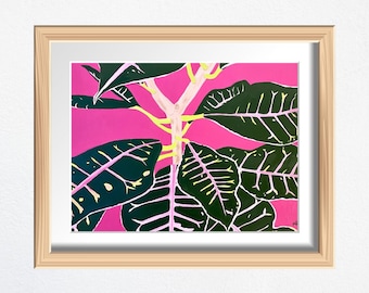Fine Art Print, Plant Painting, Plant Art, Physical Print, Framed Wall Art, Pink Decor