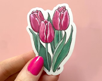 Pink Tulips Sticker