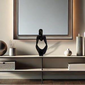 Abstract Black Thinker Statue, Resin Figurine, Office Home Decoration, Home Decor, Modern Sculpture, Modern Art