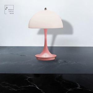 Rechargeable Table White-Pink Lamp, Wireless, Touch Sensor, LED Desktop, Night Light Wireless, Reading Lamp for Restaurant, Bedroom