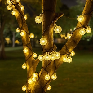 Guirlande lumineuse solaire pour jardin : 100 LED d&#39;éclairage extérieur chaud et imperméable