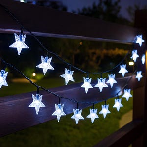 Guirlande lumineuse solaire pour jardin : 100 LED d&#39;éclairage extérieur étanche blanc chaud