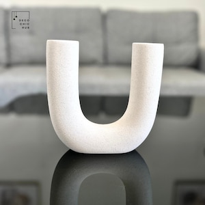 Keramik U-förmige Vasen, Wohnzimmer Blumenschmuck, dekorative Knospe Vase, kreativer Mehrzweck Boho Planter