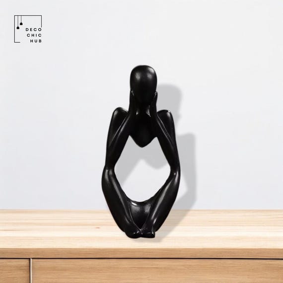 樹脂 彫刻 家庭 オフィス 書斎 手作り の 装飾 黒い現代の 装飾 ダンス オフィス 高 抽象的な黒いマスクの樹脂製フィギュア：現代アート彫刻 - Etsy 日本