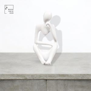Abstract White Thinker Statue, Resin Figurine, Office Home Decoration, Home Decor, Modern Sculpture, Modern Art