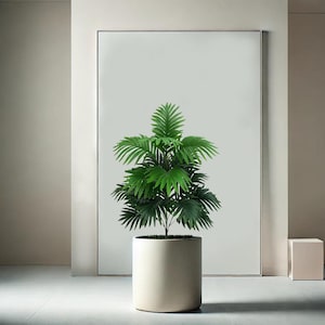 Realistic Artificial Plant, Faux Greenery for Home, Plants for Office Decor, Desk Plant, Green Plastic Palm, Fake Houseplant, Without Pot