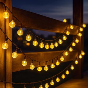 Lampes solaires de jardin : 30 guirlandes lumineuses LED chaudes et imperméables