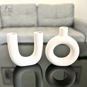 Weißes dekoratives Keramikvasen-Set, Wohnzimmer-Blumenarrangement, dekorative Knospenvase, kreativer Mehrzweck-Boho-Blumentopf