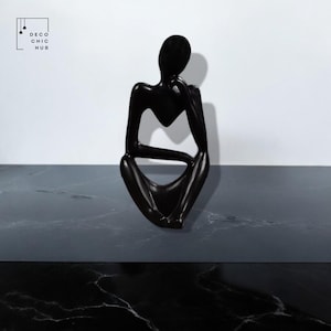 Abstract Black Thinker Statue, Resin Figurine, Office Home Decoration, Home Decor, Modern Sculpture, Modern Art
