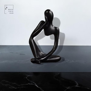 Abstract Black Thinker Statue, Resin Figurine, Office Home Decoration, Home Decor, Modern Sculpture, Modern Art