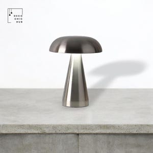 Lampe de table rechargeable en argent, Sans fil, Capteur tactile, Bureau LED, Veilleuse sans fil, Lampe de lecture pour restaurant, chambre à coucher