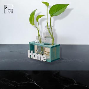 Moderne Holzvase, Hydrokultur-Vase, Wohnzimmer-Blumenarrangement, dekorative Knospe-Vase, kreativer Mehrzweck-Boho-Blumentopf