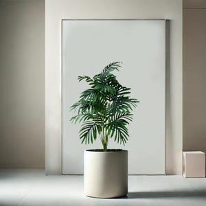 Realistic Artificial Plant, Faux Greenery for Home, Plants for Office Decor, Desk Plant, Green Plastic Palm, Fake Houseplant, Without Pot