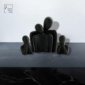 Modern Black Sculpture, Hug Statue, Office Home Decoration, Home Decor, Modern Sculpture, Modern Art
