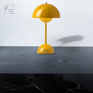 Rechargeable Table Yellow Lamp, Wireless, Touch Sensor, LED Desktop, Night Light Wireless, Reading Lamp for Restaurant, Bedroom