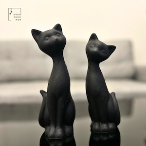 Abstract Cute Cat Statue Set, Resin Figurine, Office Home Decoration, Home Decor, Modern Sculpture, Modern Minimalist Art