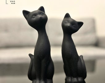 Abstract Cute Cat Statue Set, Resin Figurine, Office Home Decoration, Home Decor, Modern Sculpture, Modern Minimalist Art