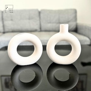 Weiß Dekorative Keramikvasen Set, Wohnzimmer Blumenschmuck, Dekorative Knospe Vase, Kreativer Mehrzweck Boho Blumentopf